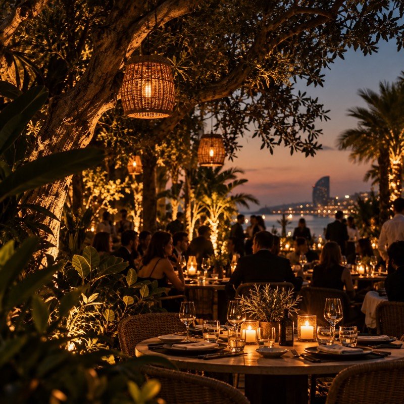 Restaurante con mesas preparadas
