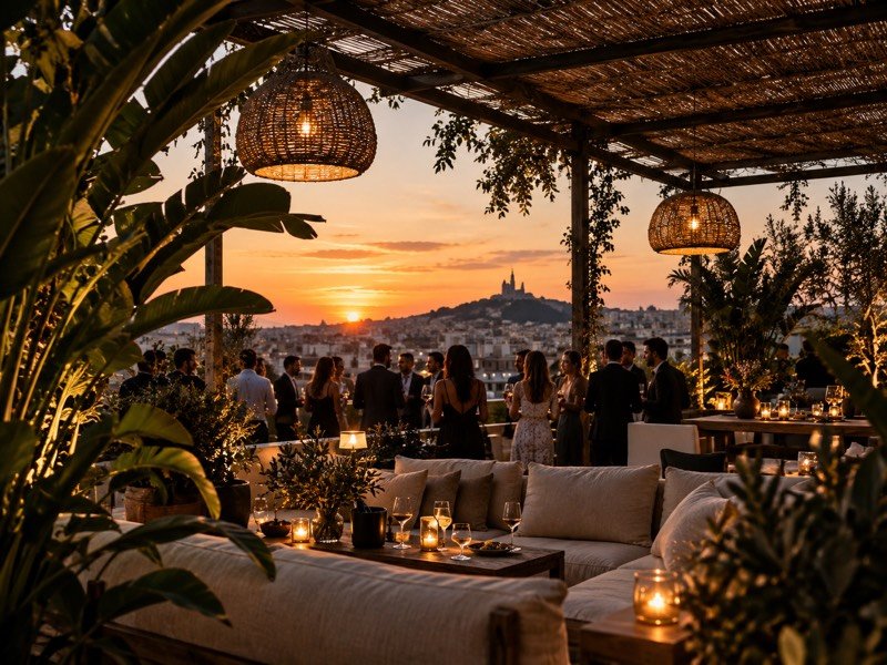 Espacio para eventos con ambiente mediterráneo